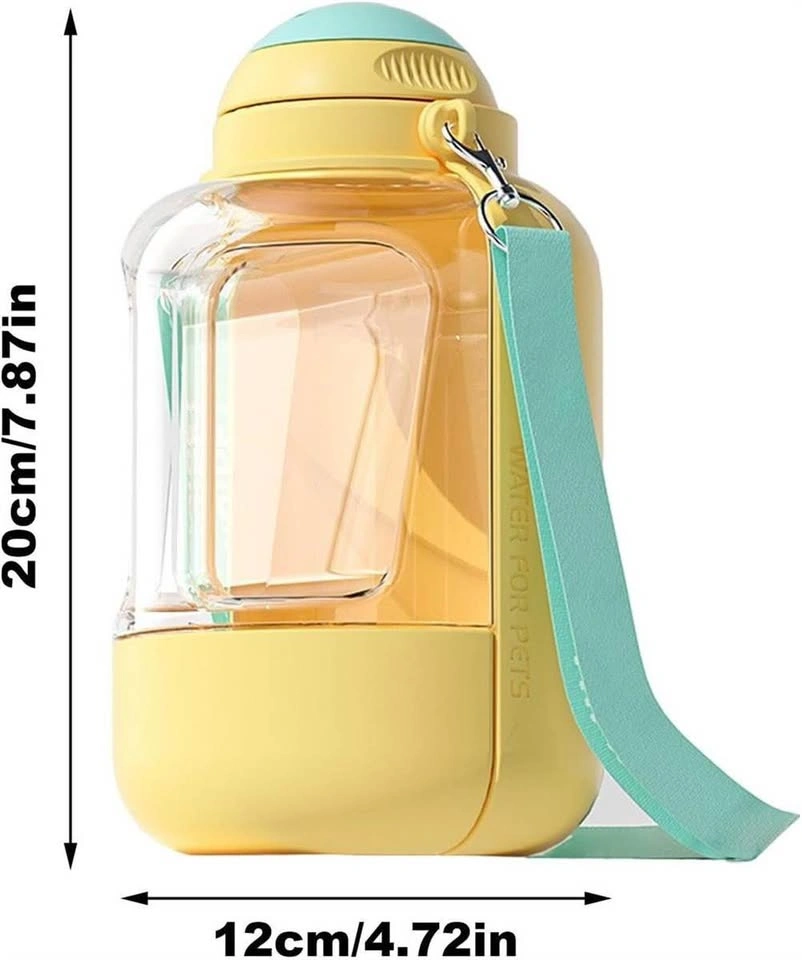 New Portable Pet Water Bottle Yellow & Teal - photo 2
