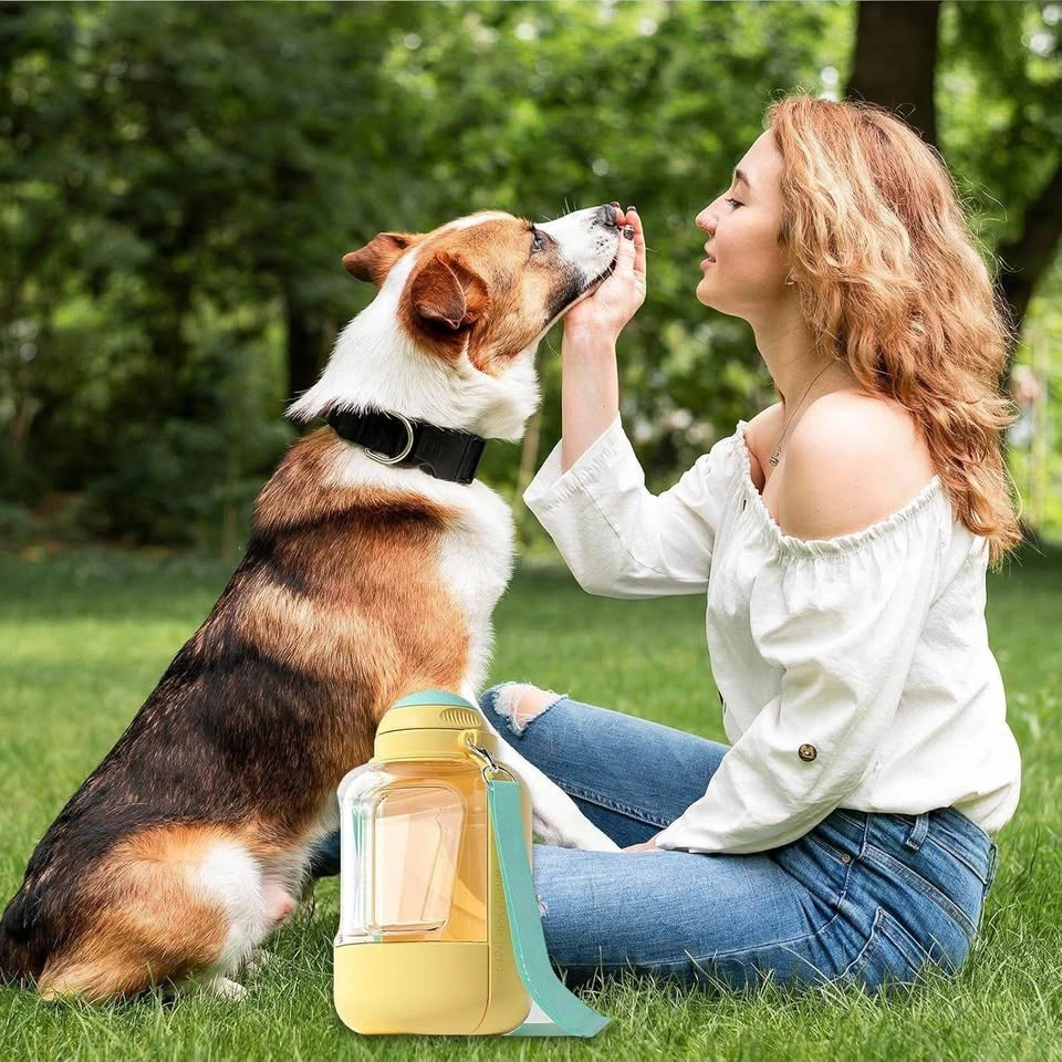 New Portable Pet Water Bottle Yellow & Teal - photo 3