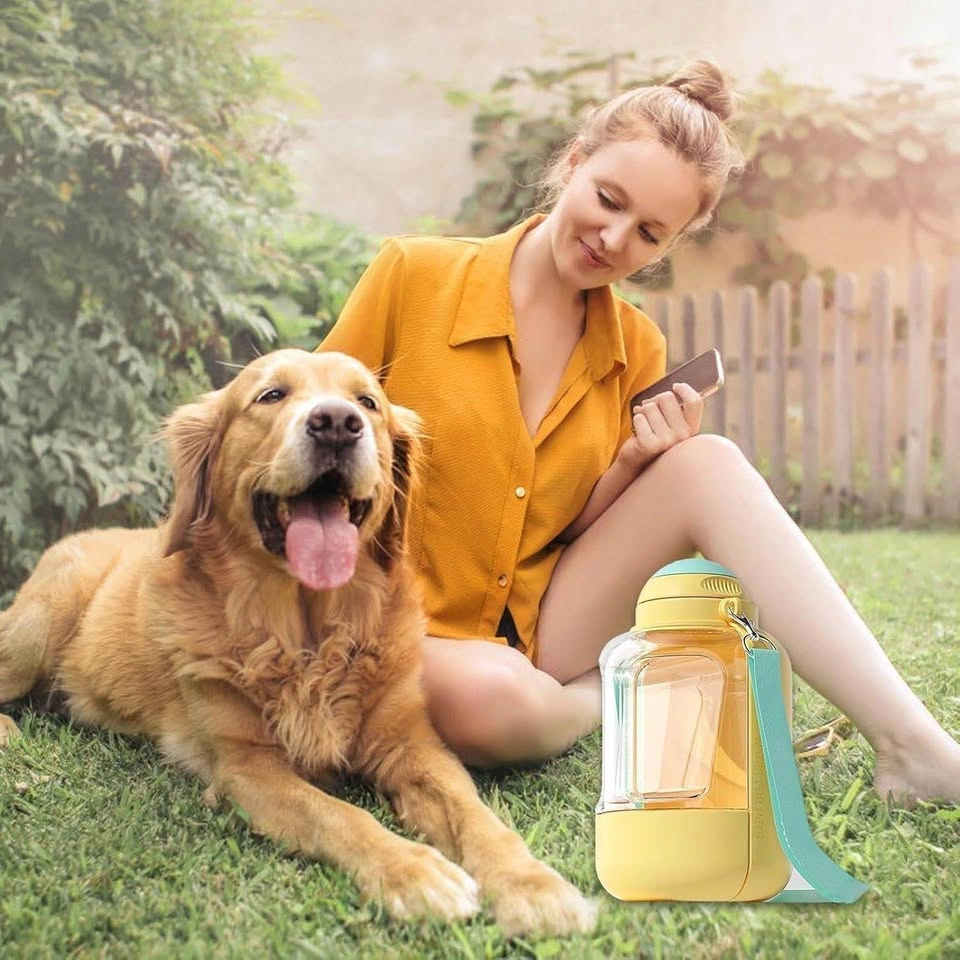 New Portable Pet Water Bottle Yellow & Teal - photo 4