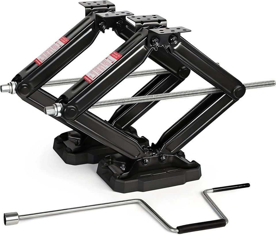 5500lb RV Scissor Jacks – 24” Stabilizer Set with Base Pads (2‐P