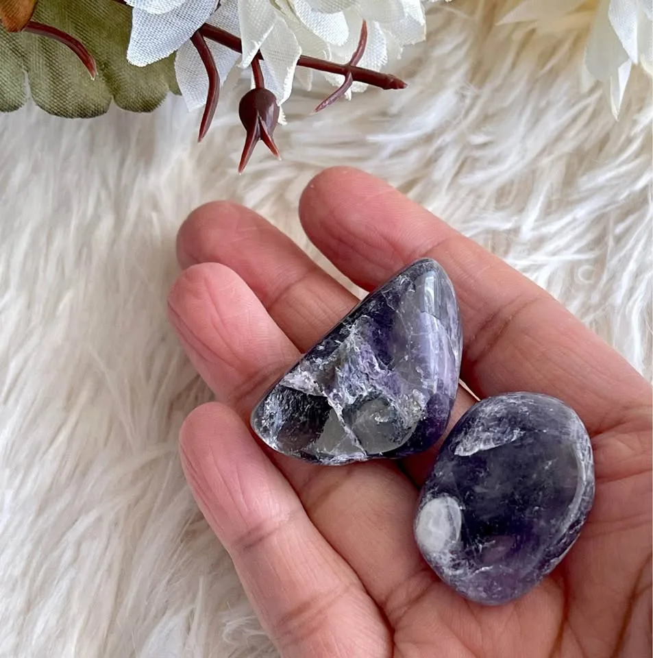 Pair of Dream Amethyst Tumbled Gemstones Set #4 🥕 image indicator(2)