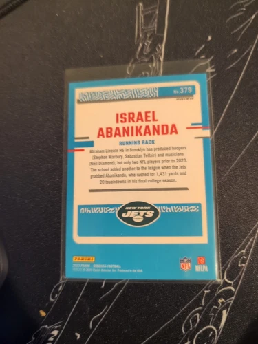 Israel Abanikanda #379 2023 PANINI DONRUSS JETS Rated Rookie - photo 2
