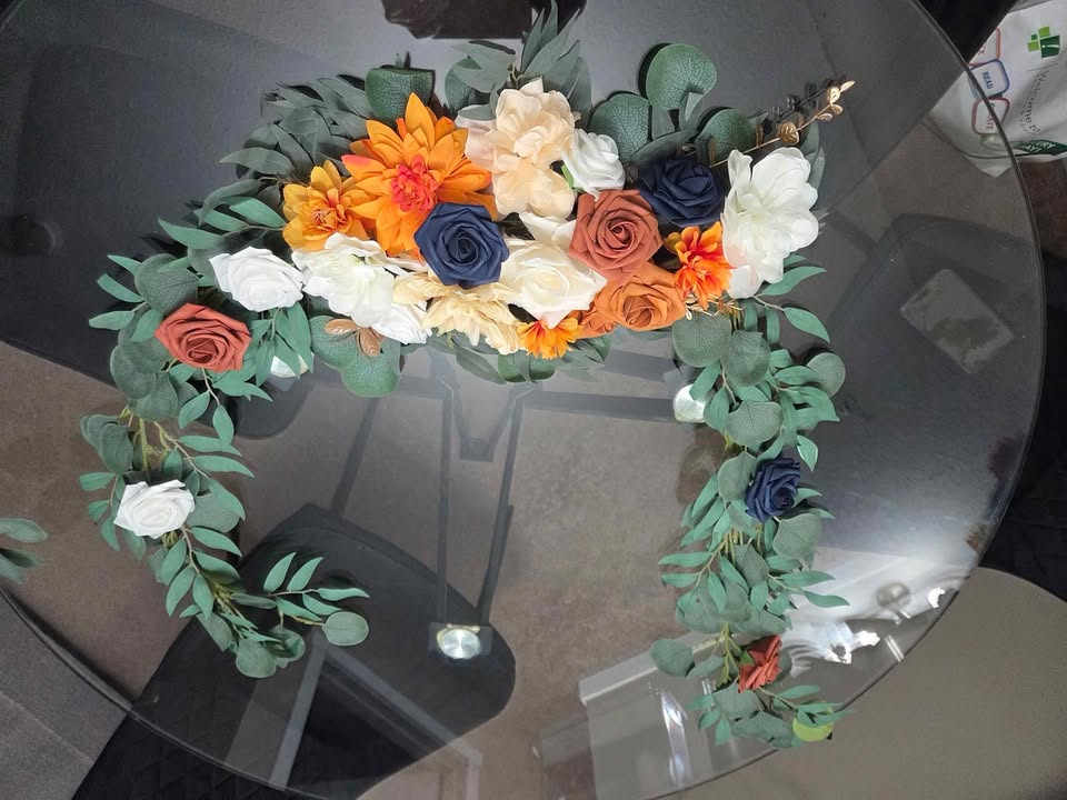 Eucalyptus Garland with Flowers (Autumn Tones) - photo 2