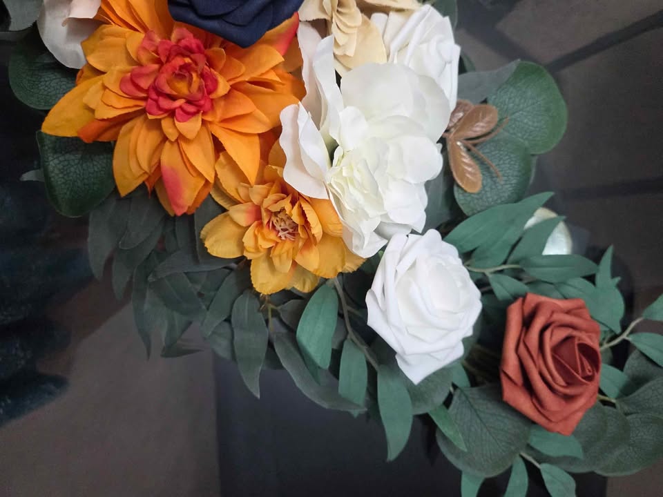 Eucalyptus Garland with Flowers (Autumn Tones) - photo 5