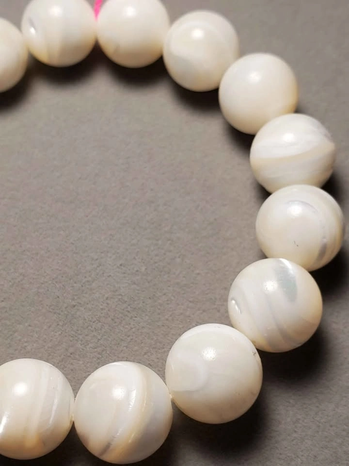 Mother of Pear Natural Bracelet 12mm fits 15.5cm wrist - photo 4