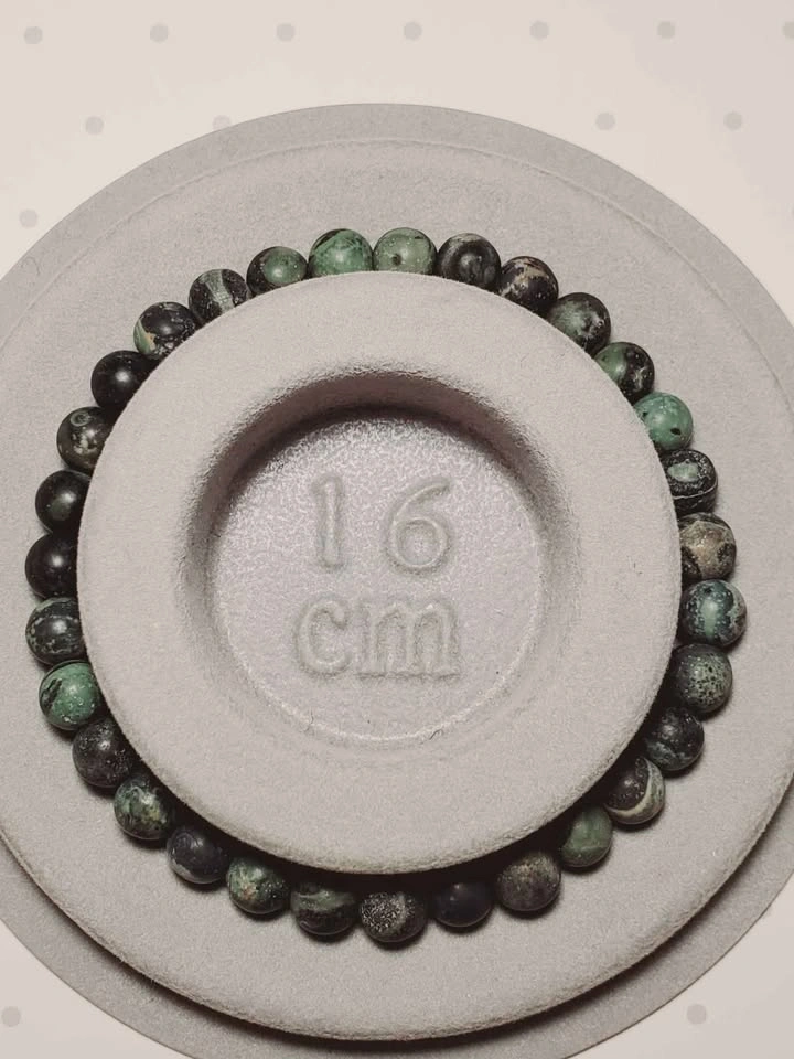 Kambaba Frosted Natural Gemstone Bracelet 6mm beads fits 16cm wr - photo 5