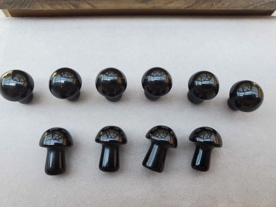 Mushroom Mini Crystal Black Obsidian Gemstone - photo 4