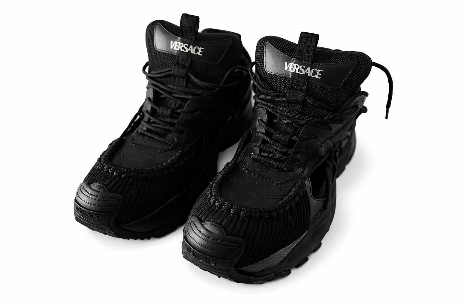New Open Box Versace Men's Black Sneakers - Size 43 (US 11)