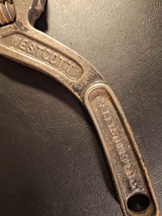 Vintage Westcott No. 78 adjustable "S" wrench 8" - photo 4