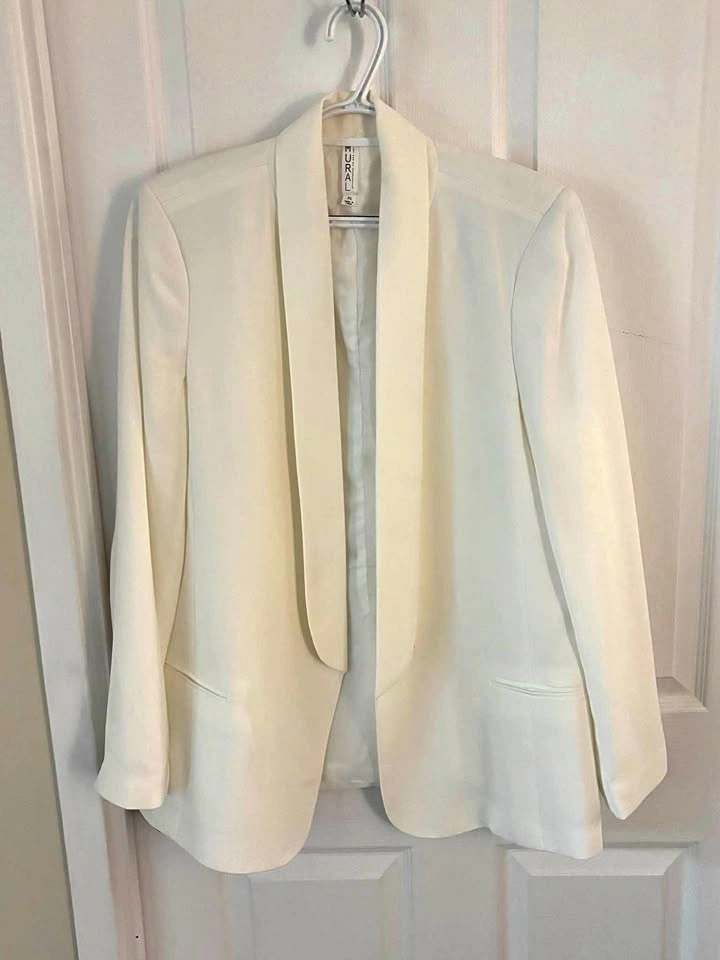 Ivory Open-Front Blazer
