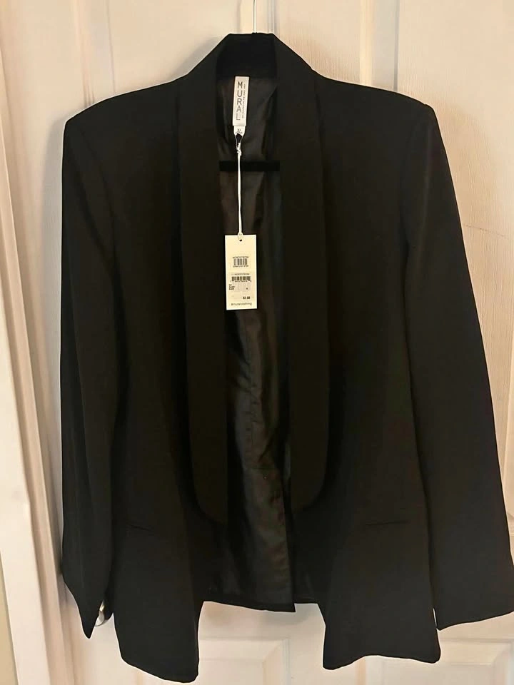 Black Open-Front Blazer