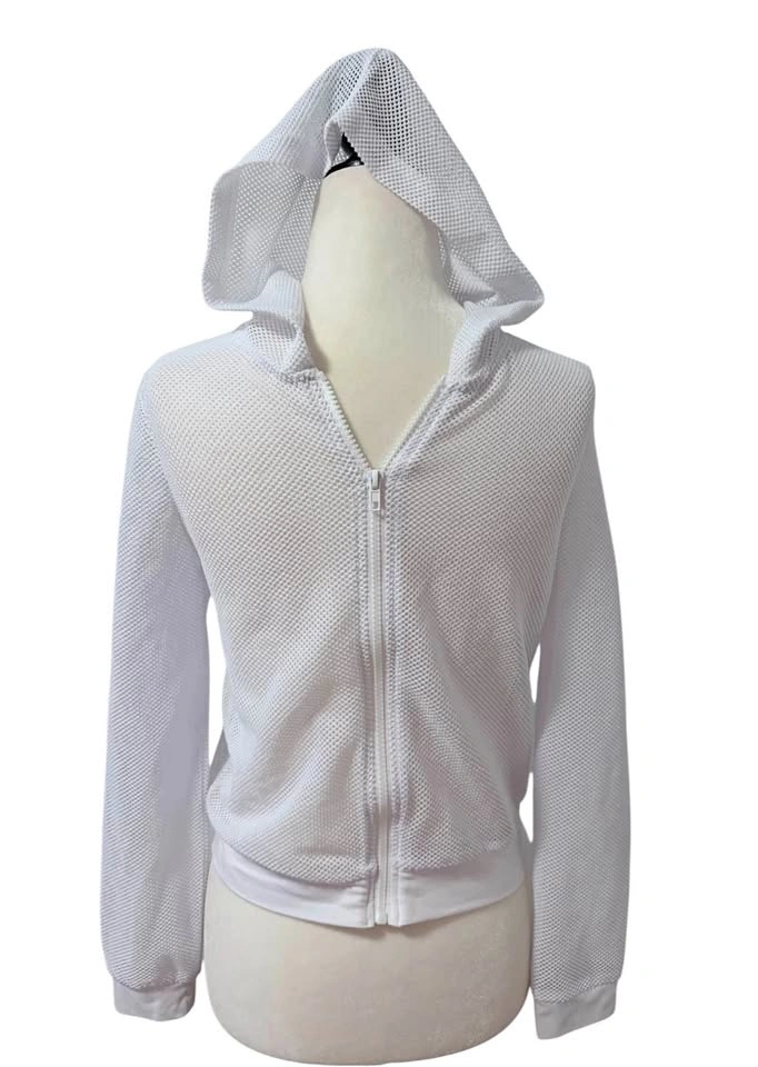 Urban Kids White Mesh Zip Up Hoodie Size L 14/16