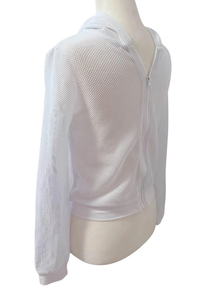 Urban Kids White Mesh Zip Up Hoodie Size L 14/16 - photo 2
