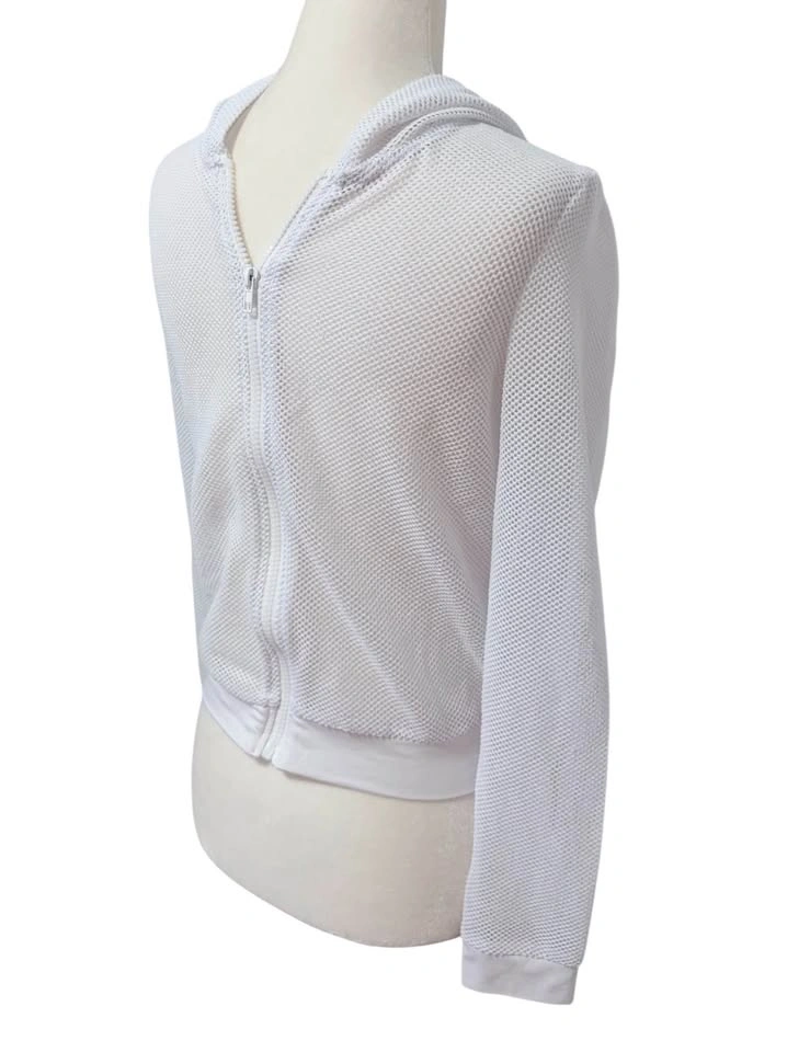 Urban Kids White Mesh Zip Up Hoodie Size L 14/16 - photo 3