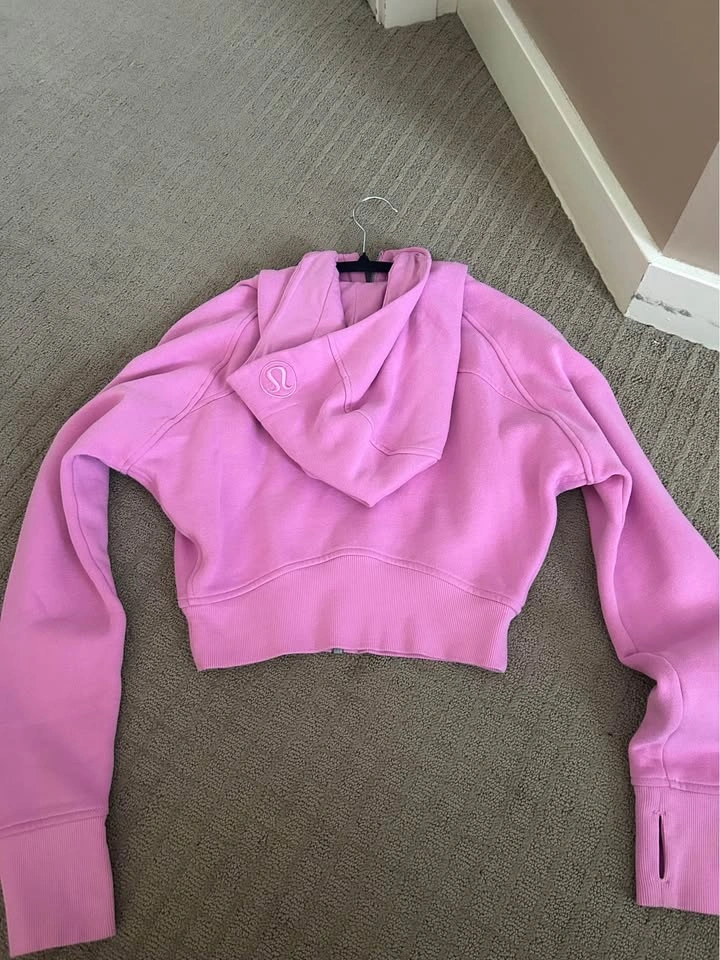 Lululemon Scuba Full Zip Cropped Hoodie Meadowsweet Pink - photo 2