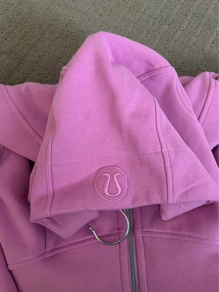 Lululemon Scuba Full Zip Cropped Hoodie Meadowsweet Pink - photo 4
