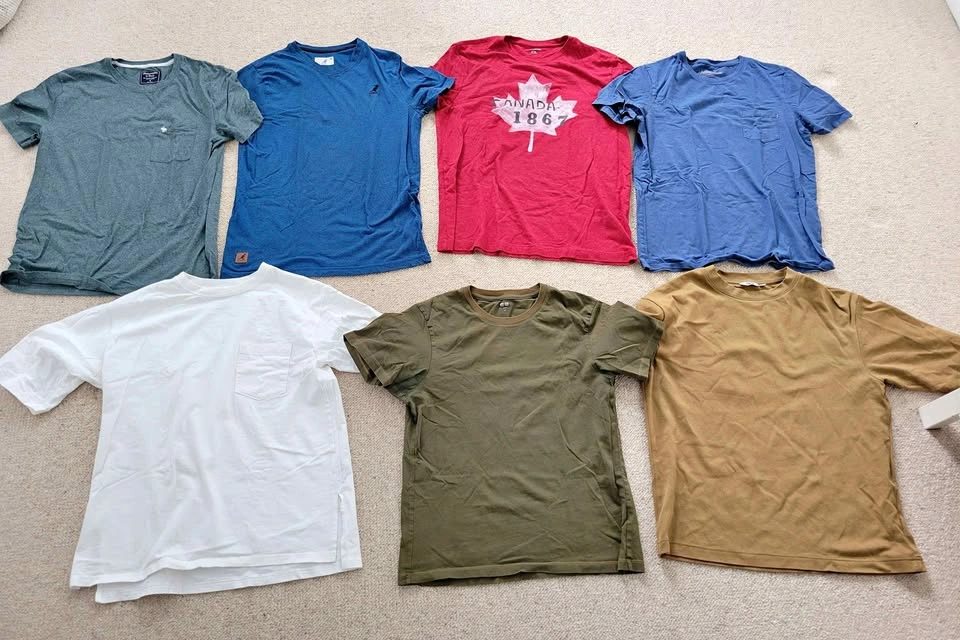 Men's t-shirts, $5 each. Brand names! M and S.