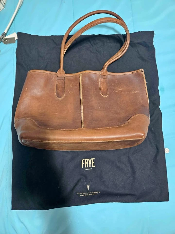 Frye Cara Cognac Brown Leather Tote Bag