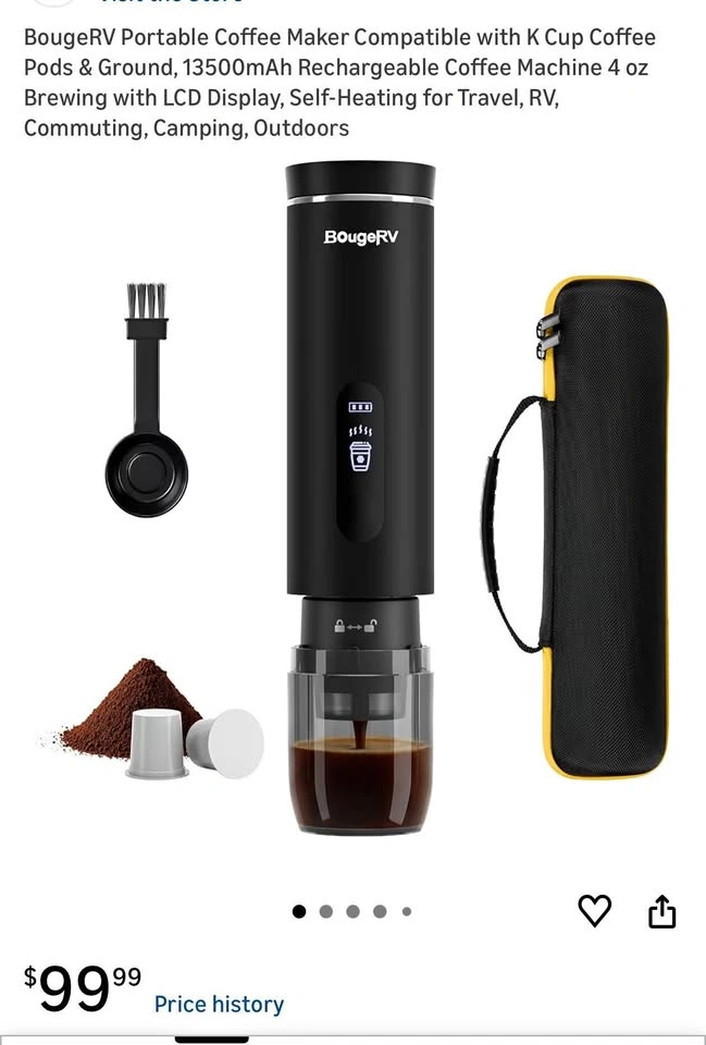 (New) Portable Coffee Maker Compatible with K Cup Coffee Pods &