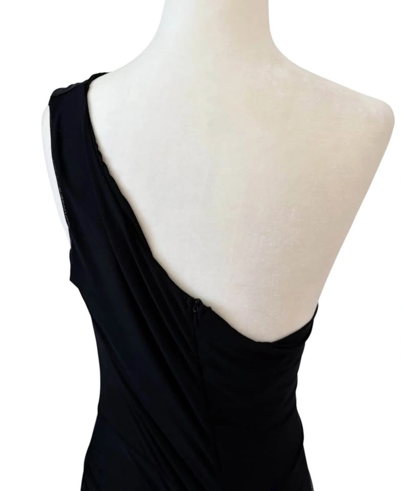 Vici Black One Shoulder Ruched Maxi Dress - Medium - photo 5
