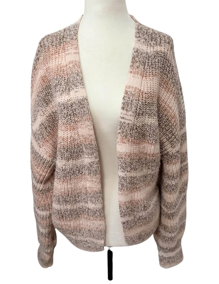 Dex Space Dye Striped Open Front Cardigan Sweater Size Small Pin - photo 2