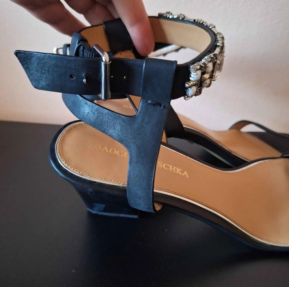 Badgley Mischka Rhinestone Ankle Strap Heels - Size 9.5 - photo 2