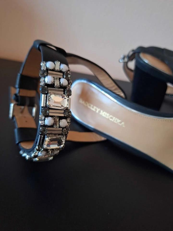 Badgley Mischka Rhinestone Ankle Strap Heels - Size 9.5 - photo 3