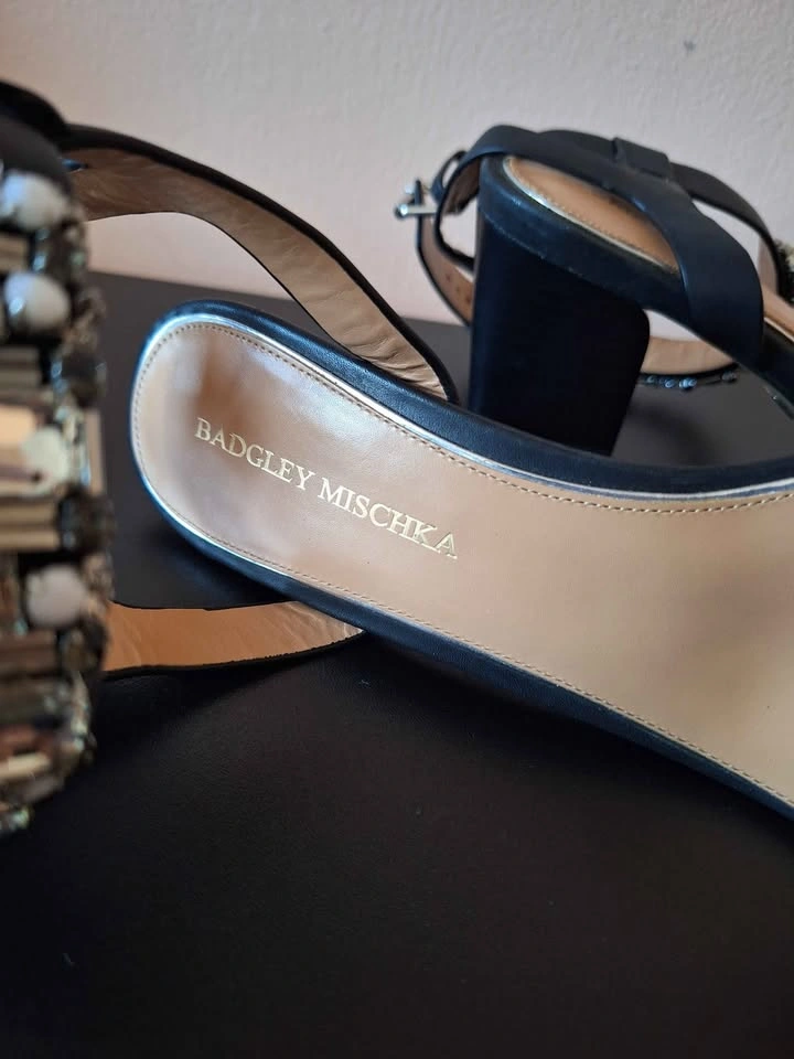 Badgley Mischka Rhinestone Ankle Strap Heels - Size 9.5 - photo 4