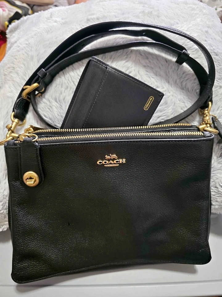 Coach Jordan Double Zip Crossbody + Wallet Set - Original