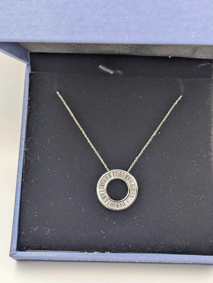 925 Silver NEW Circle of Life Chain Baguette Cut CZ - photo 2