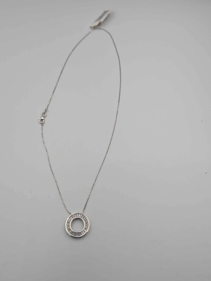 925 Silver NEW Circle of Life Chain Baguette Cut CZ - photo 3