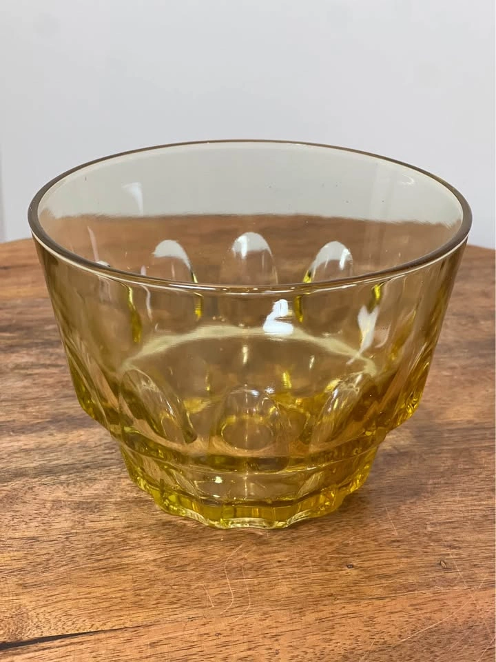 Amber Depression Glass Bowl - Honey Gold Thumbprint - photo 2