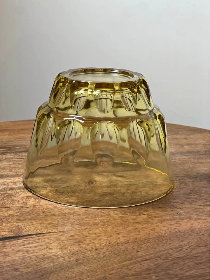 Amber Depression Glass Bowl - Honey Gold Thumbprint - photo 5