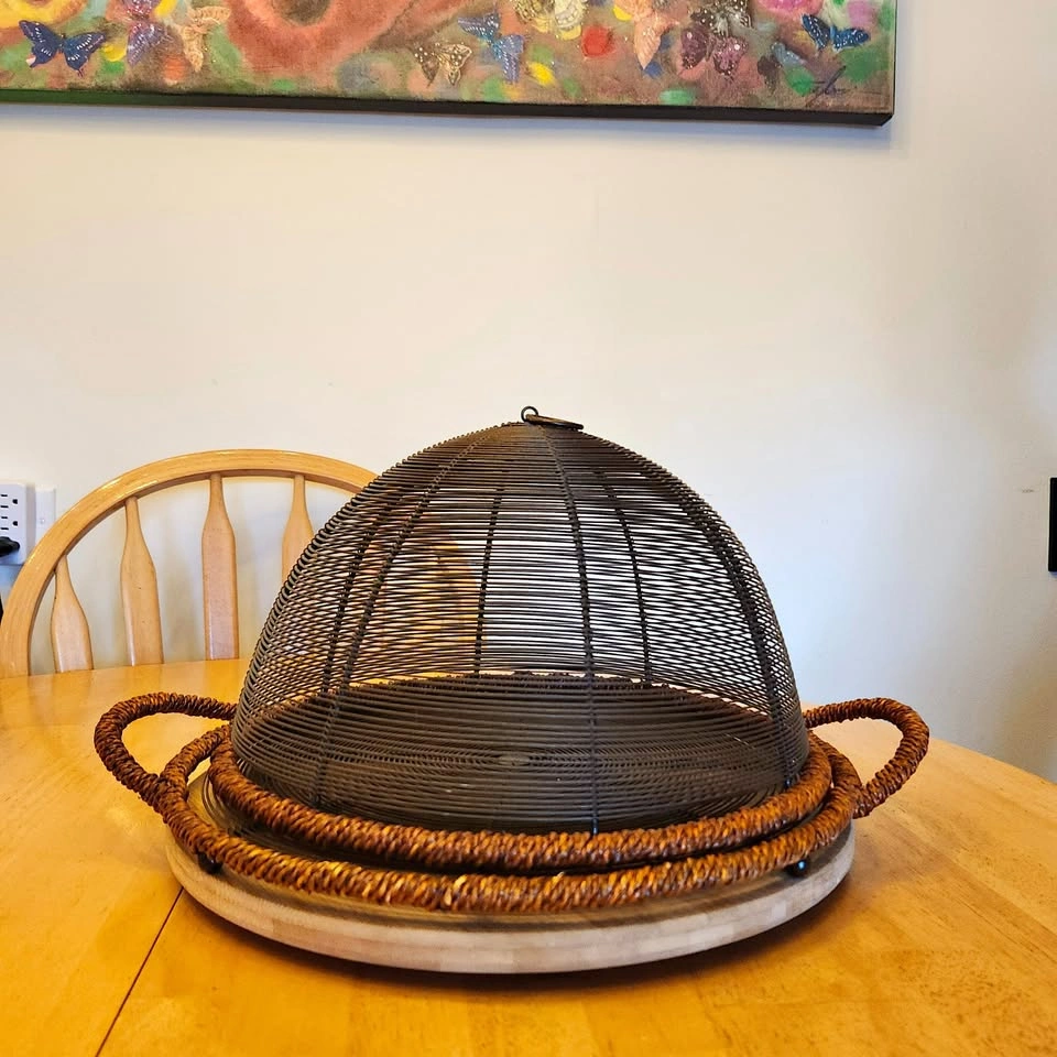 Domed Wire Food Cover With Matching Tray