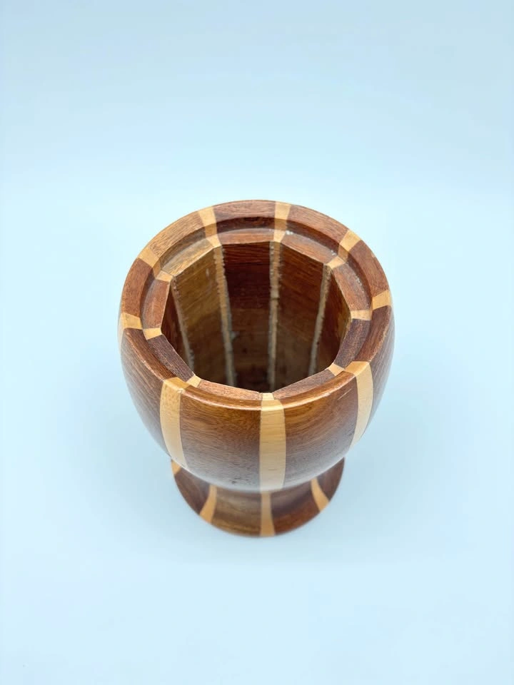 Vintage Lancraft mcm Laminated Wood Vase - photo 2