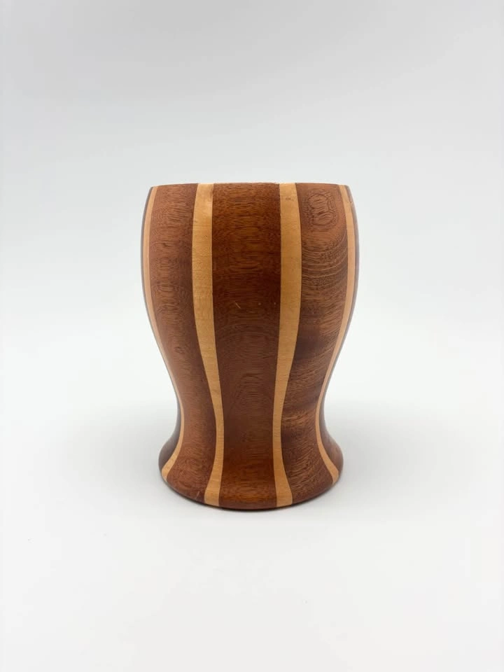 Vintage Lancraft mcm Laminated Wood Vase - photo 4
