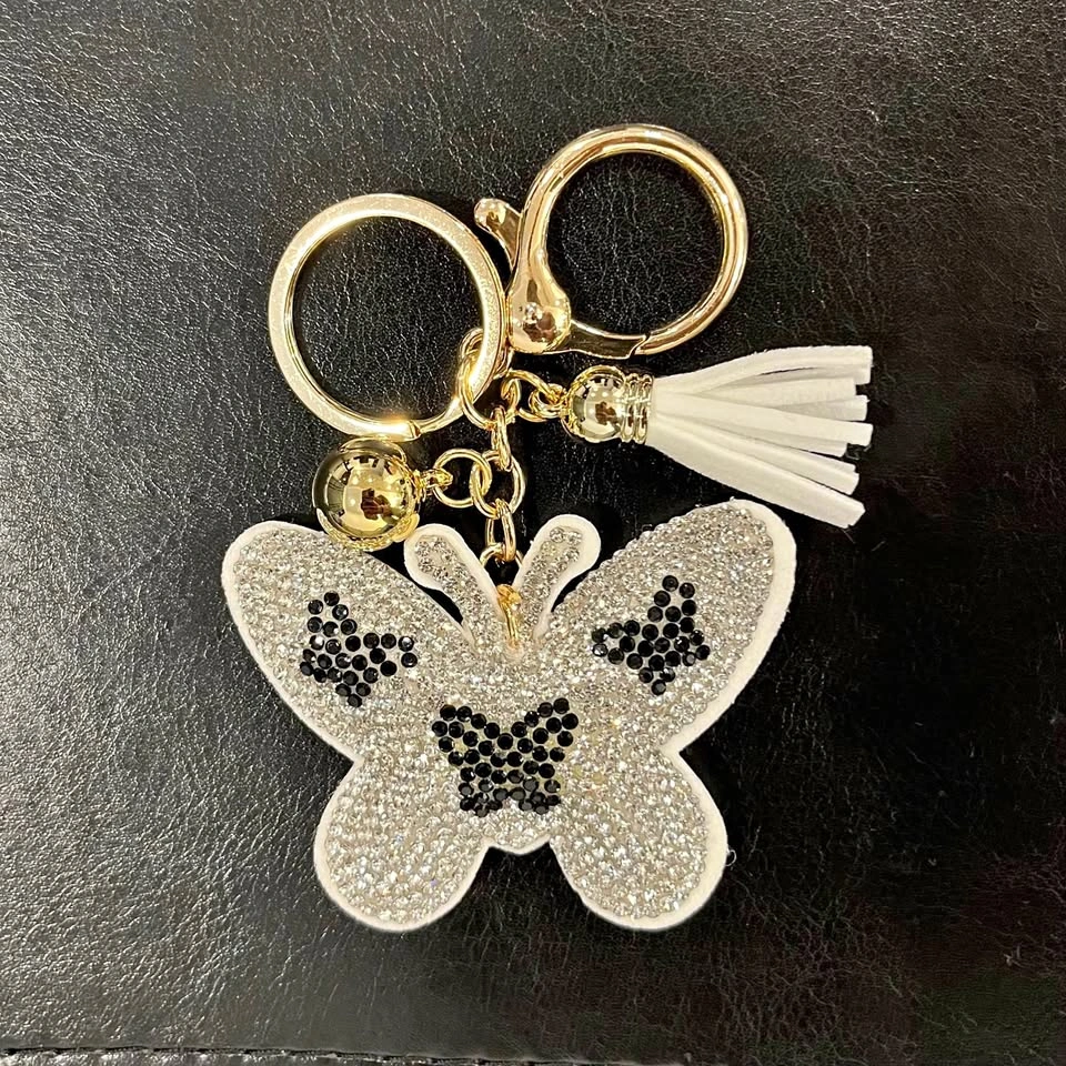 Rhinestone Butterfly Keychain