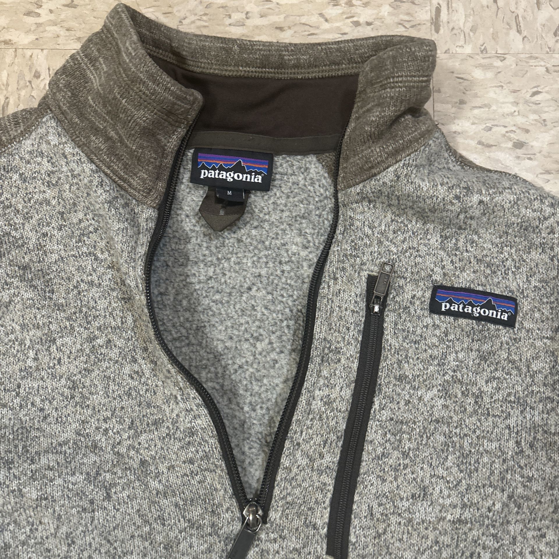Patagonia Men's Gray Brown Knit 1/4 Zip Pullover M