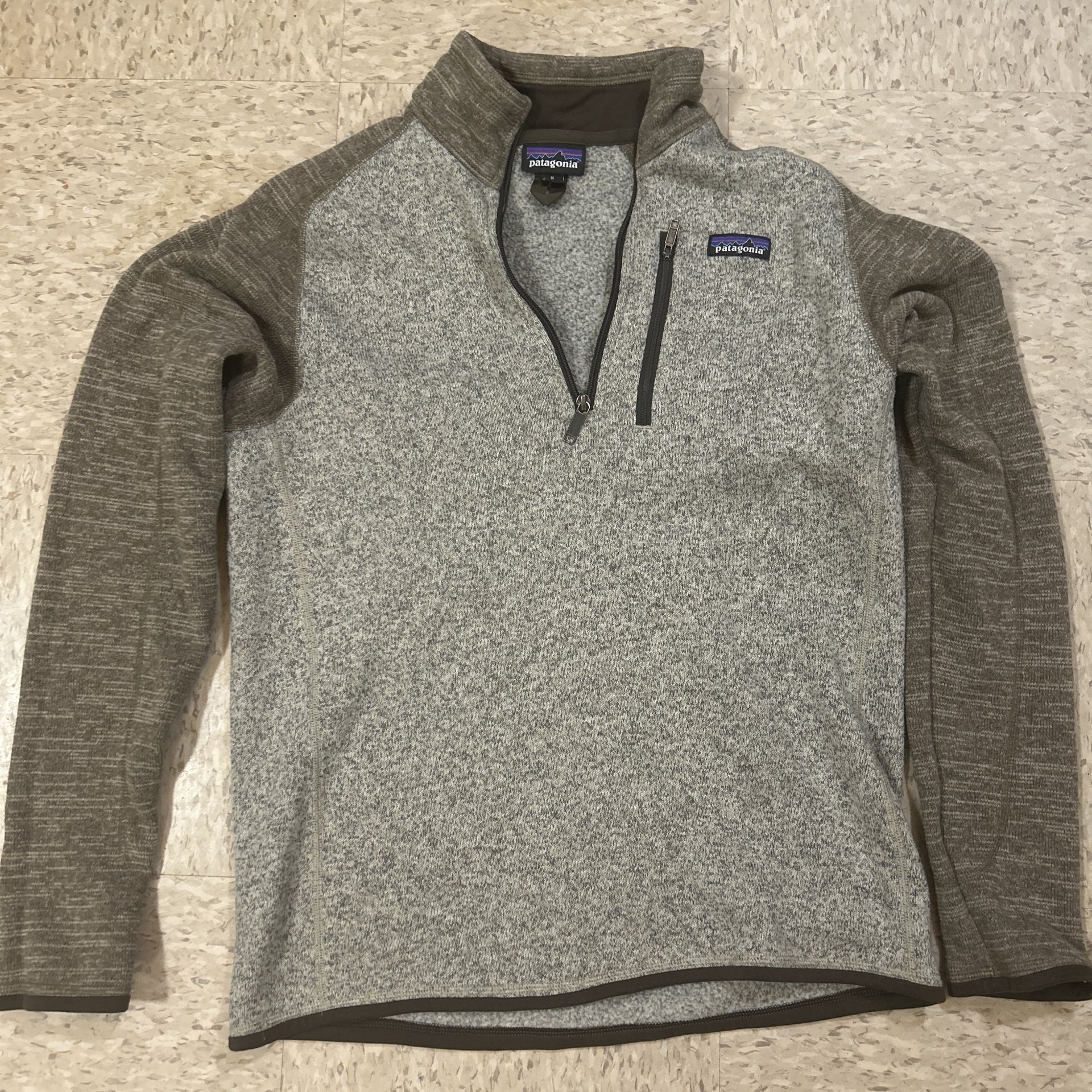 Patagonia Men's Gray Brown Knit 1/4 Zip Pullover M - photo 3