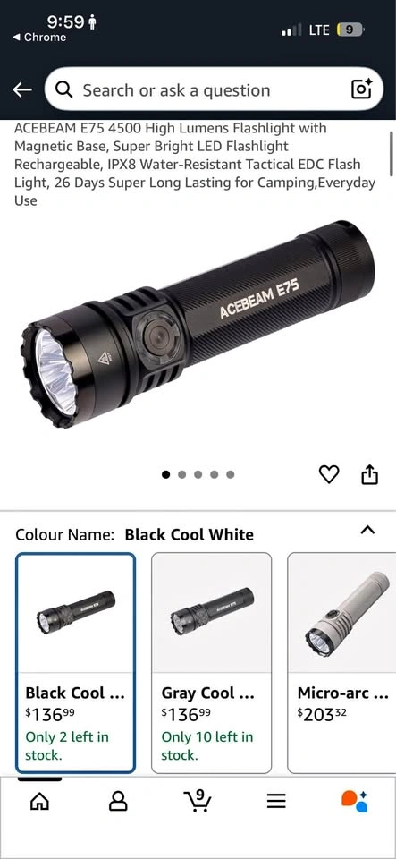 Acebeam E75 Super Flashlight