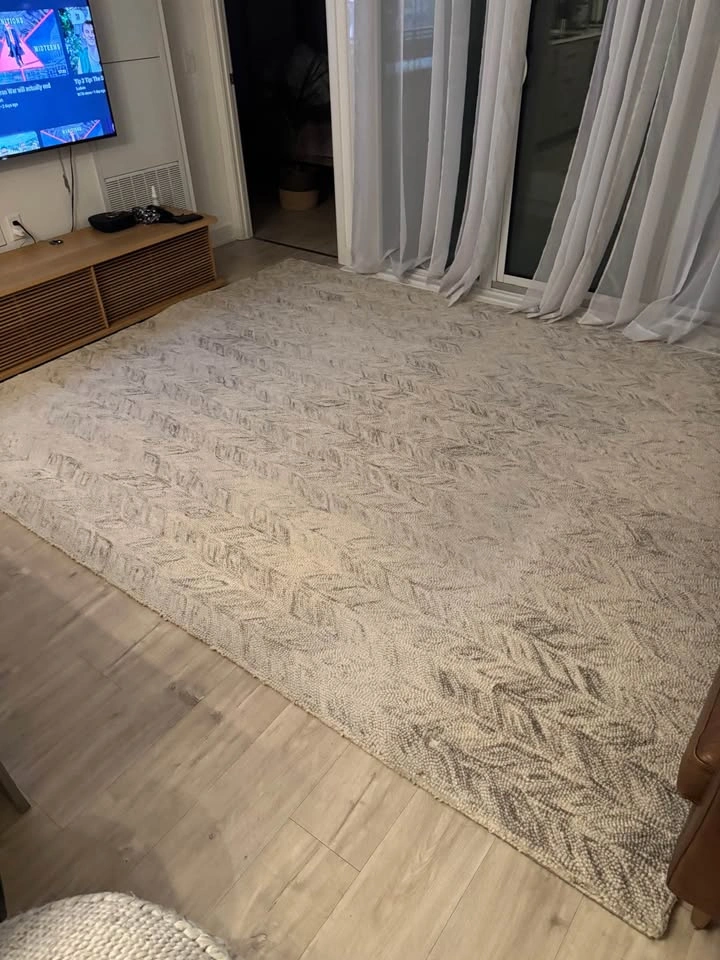 Large Cream & Grey Area Rug - 10’x8’ - photo 2