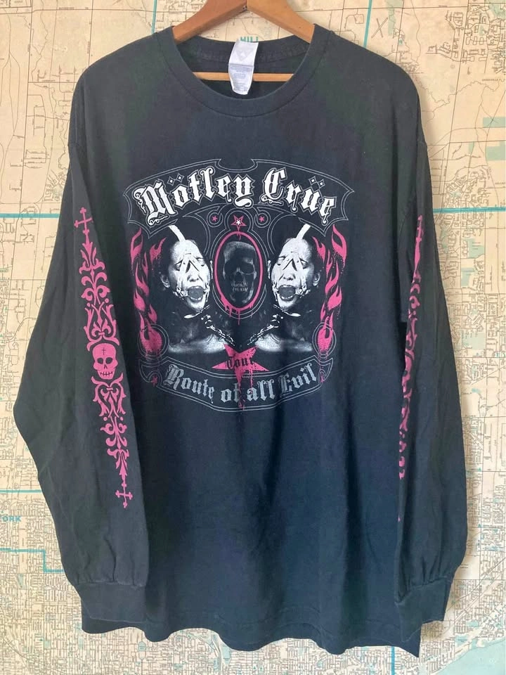VINTAGE 2006 Motley Crue Route Of All Evil Concert Tour Long Sle
