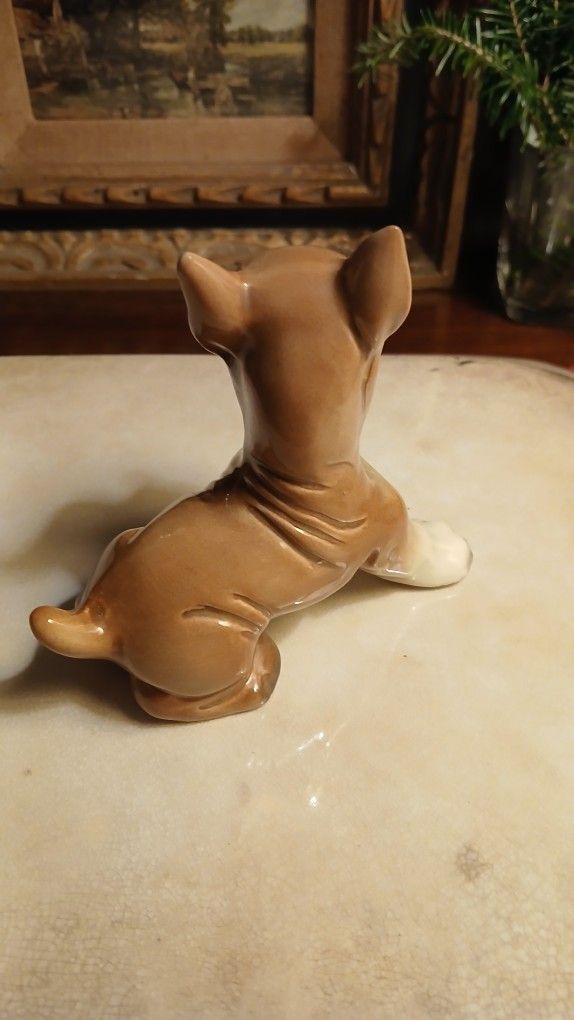 Vintage Porcelain Boxer Puppy Figurine - photo 3