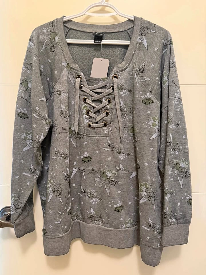 Torrid Disney Tinkerbell Lace Up Sweatshirt Size 1 (14-16)