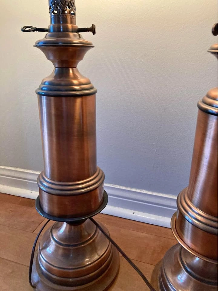 Vintage copper lamps and ceiling light
