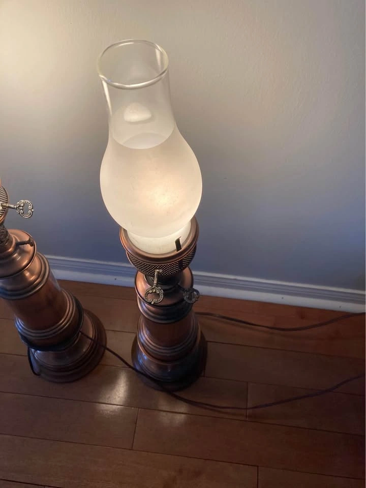 Vintage copper lamps and ceiling light - photo 2