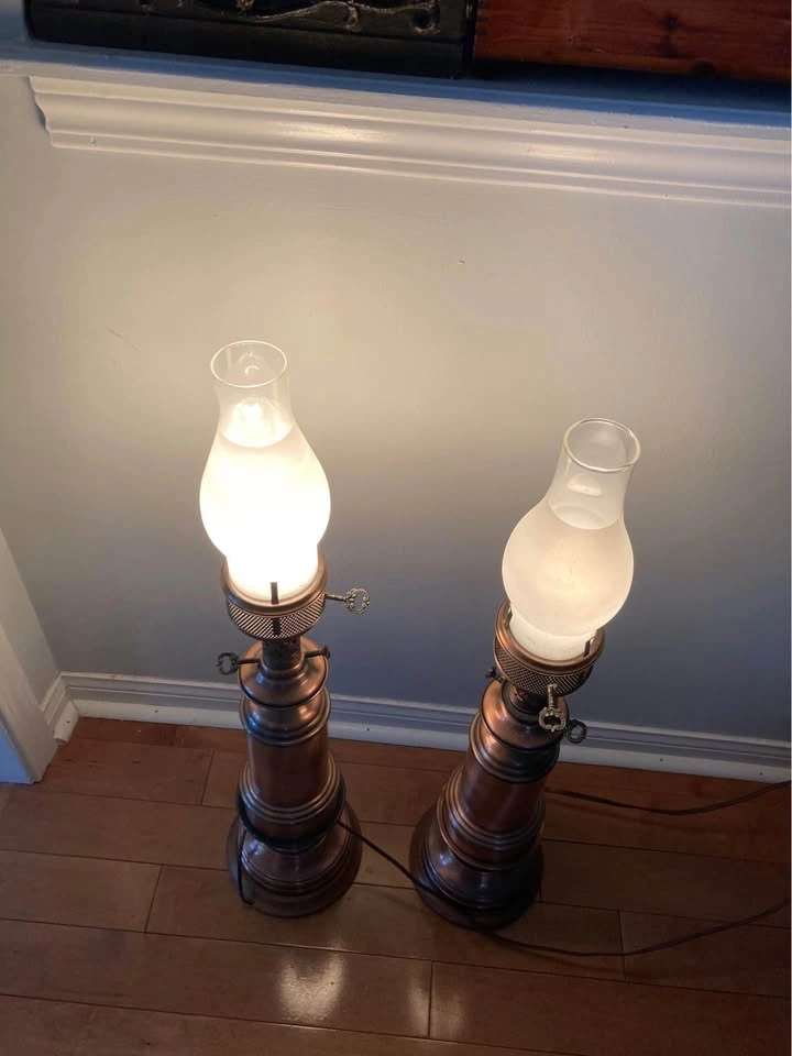 Vintage copper lamps and ceiling light - photo 5