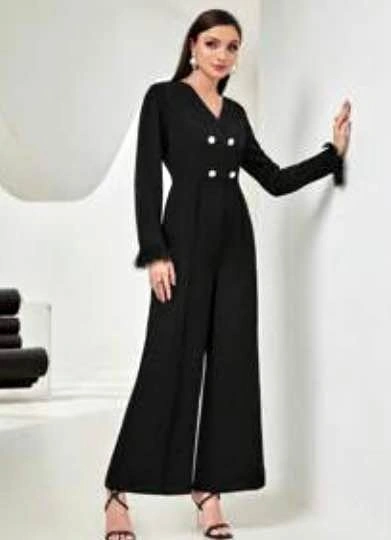 Elegant Long Sleeve Jumpsuit - Size L (Approx. Size 8)