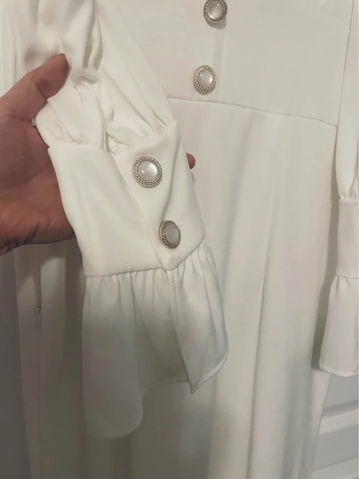 White elegant dress - size L (8-10ish) - photo 3