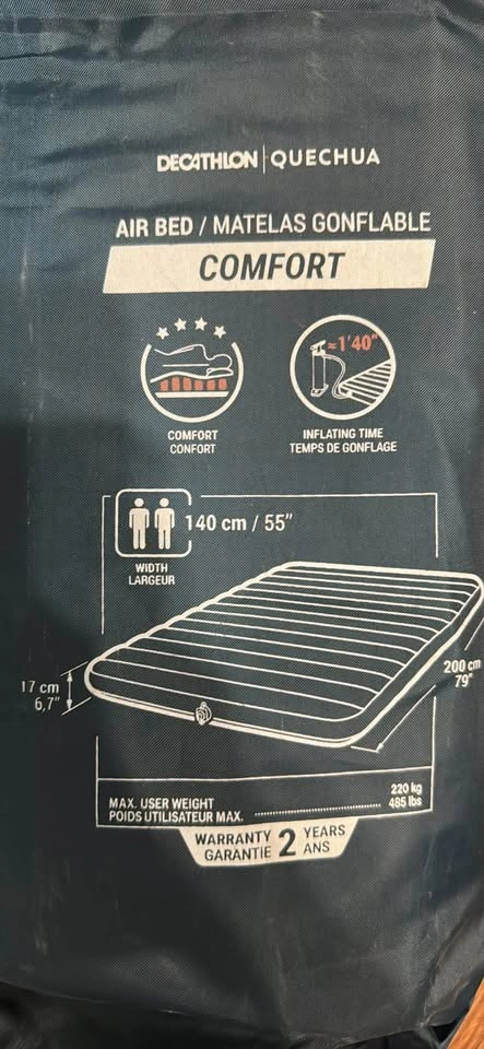 Decathlon Quechua Comfort Air Bed 140cm + Foot Pump (Moving Sale - photo 2